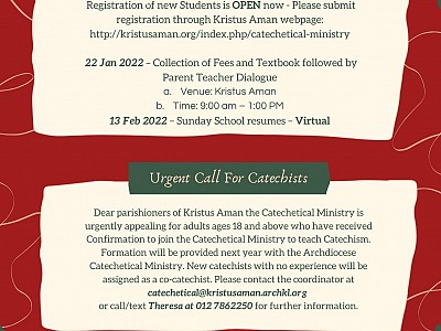 KA Catechetical Ministry Announcements - Dec 2021